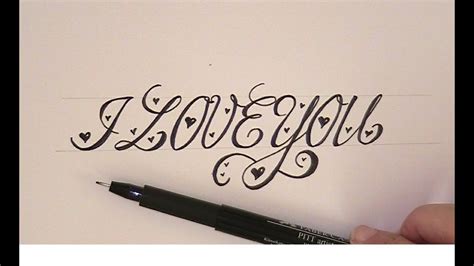 how to draw i love you in cursive